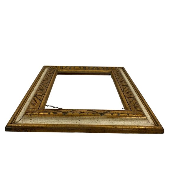 VTG Art Nouveau Ornate Gold Gilt Wood Hanging Picture Frame 22x17 Made In Mexico - Picture 4 of 9